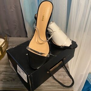 Fashion Nova Black and Clear heels